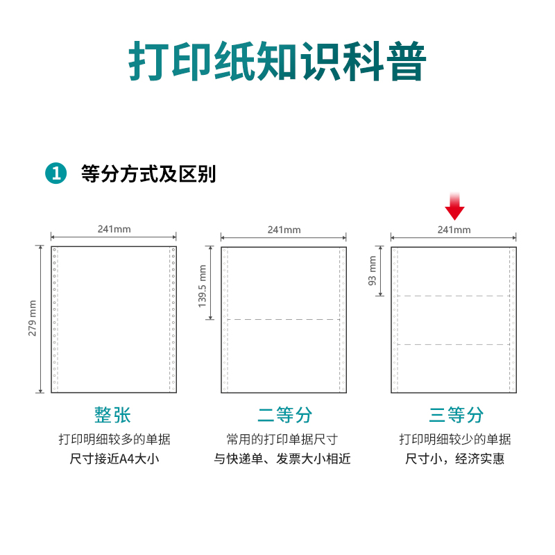 s36沙龙会木尚M241-2电脑打印纸(1/3白色不撕边)(800页/盒)