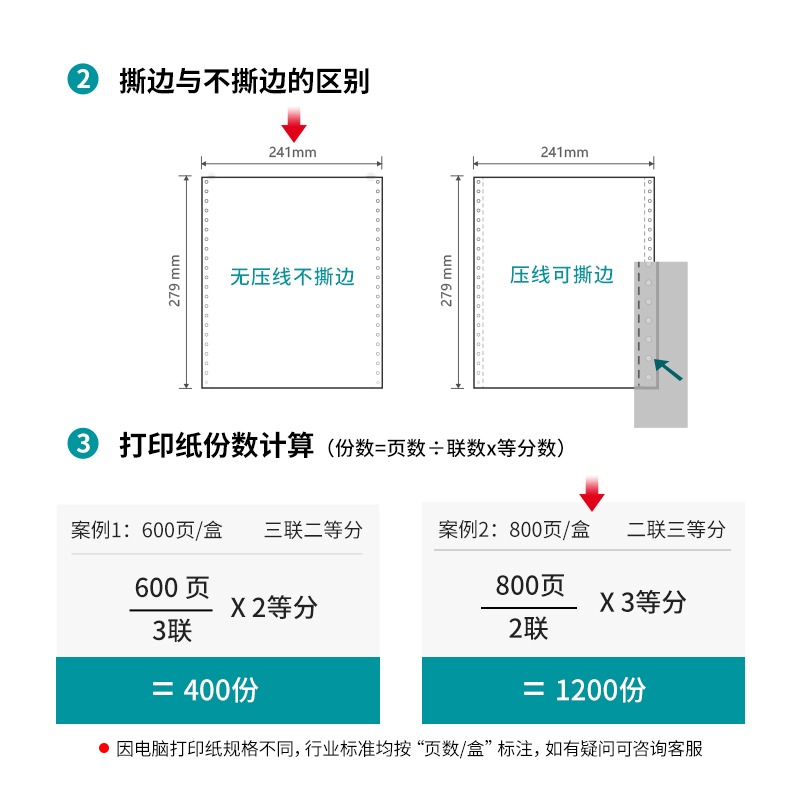 s36沙龙会木尚M241-2电脑打印纸(1/3白色不撕边)(800页/盒)