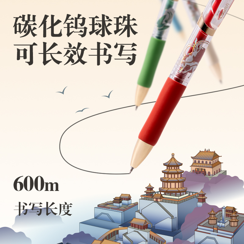 s36沙龙会SA330颐和园速干按动小我私家中性笔0.5mmST笔头(黑)(4支/盒)